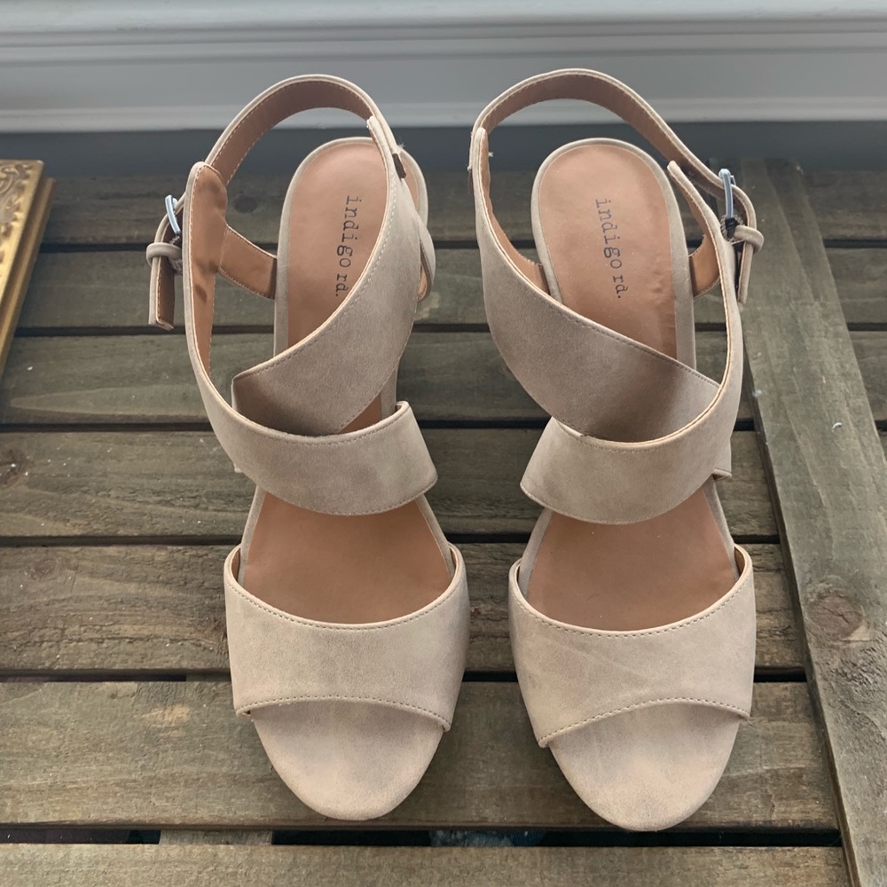 tan platform wedges